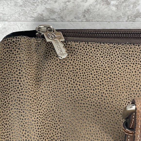 JACK GEORGES' USA HIGH QUALITY  BAG BRIEFCASE ORGANIZER TOTE GREEN Pebbled Suede - Picture 3 of 16